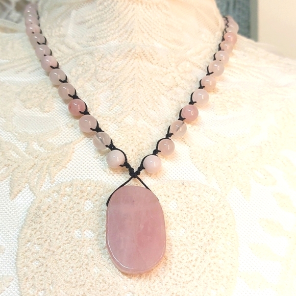 Rose Quartz, Crystal Necklace, Pink Handcrafted by Rust Belt Raised - Picture 3 of 15